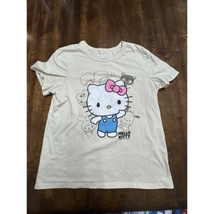 Hello Kitty and Friends Shirt Womens M Beige Short Sleeve Sanrio
